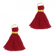 Ibiza style Tassel 1.5cm Gold-garnet red